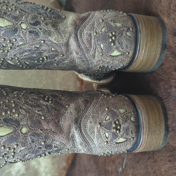 CORRAL A1121 "Jessica" distressed leather studded cowgirl western boots sz 7.5 - Picture 10 of 15